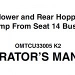 John Deere Blower and Rear Hopper Dump From Seat 14 Bushel Operator’s Manual Instant Download (PIN:060001-) (Publication No.OMTCU33005)