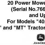 John Deere 20 Power Mower (7665 and up) for Models 40 M and MT Tractors Operator’s Manual Instant Download (Publication No.OMH31153)