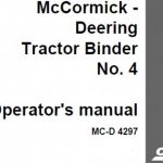 Case IH McCormick-Deering Tractor Binder No.4 Operator’s Manual Instant Download (Publication No.MC-D 4297)